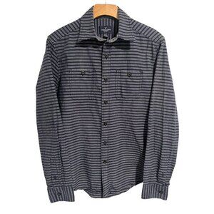 American Eagle Outfitters Mens XS Blue Striped Long Sleeve Button Up Shirt